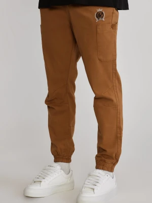 SikSilk Męskie Brązowe Slim Fit Spodnie Cargo