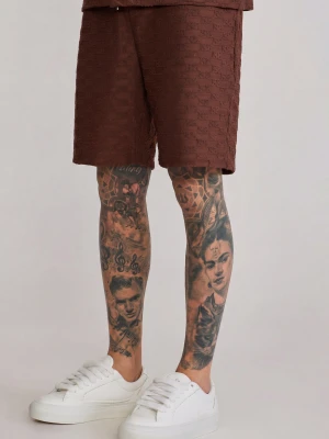 SikSilk Męskie Brązowe Spodenki Frotte