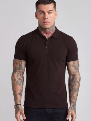 SikSilk Męskie Ciemny Brązowy Koszulka Polo T-Shirt