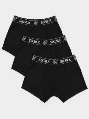 SikSilk Męskie Czarne Bokserki 3-Pack