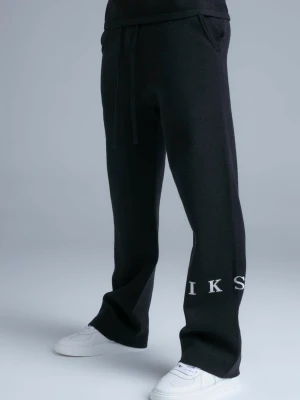 SikSilk Męskie Czarne Dziane Spodnie Treningowe