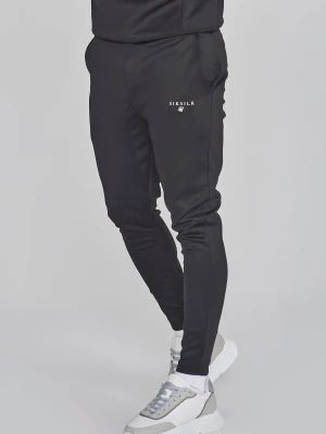 SikSilk Męskie Czarne Essentials Poliestrowe Dresy