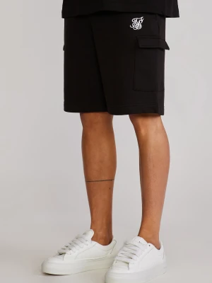 SikSilk Męskie Czarne Essentials Spodenki Cargo