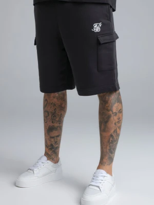 SikSilk Męskie Czarne Essentials Spodenki Cargo