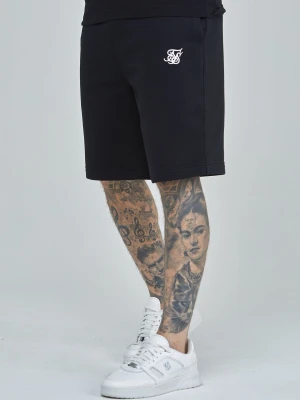 SikSilk Męskie Czarne Krótkie Spodnie z Polarowej Dzianiny