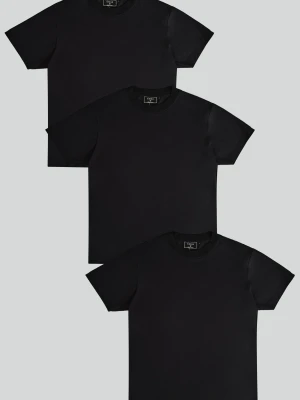 SikSilk Męskie Czarne Opakowanie 3 Koszulek