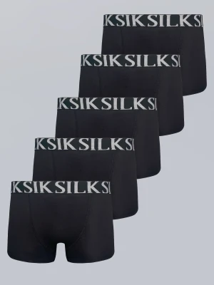 SikSilk Męskie Czarne Pakiet 5 Bokserki
