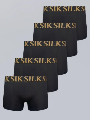 SikSilk Męskie Czarne Pakiet 5 Bokserki