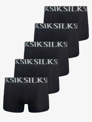 SikSilk Męskie Czarne Pakiet 5 Bokserki