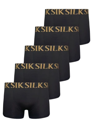 SikSilk Męskie Czarne Pakiet 5 Bokserki
