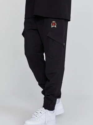 SikSilk Męskie Czarne Spodnie Cargo