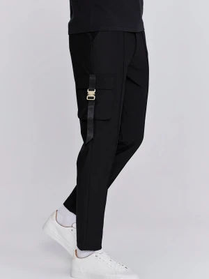 SikSilk Męskie Czarne Spodnie Cargo Flight