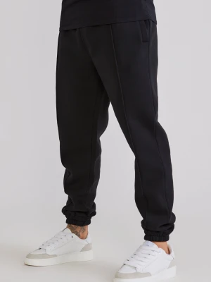 SikSilk Męskie Czarne Spodnie Joggers z Zakładkami