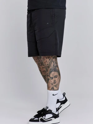 SikSilk Męskie Czarne Szorty Cargo