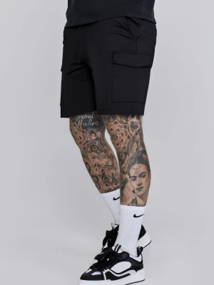 SikSilk Męskie Czarne Szorty Cargo