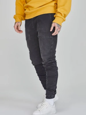 SikSilk Męskie Dżinsowe Joggery w Kolorze Czarnym