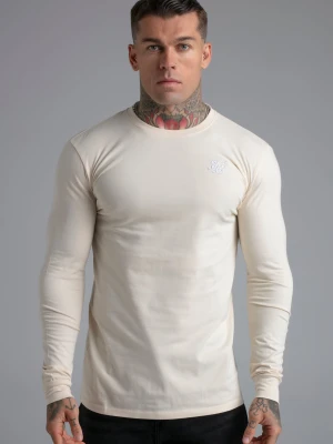 SikSilk Męskie Ecru Essentials LS T-shirt