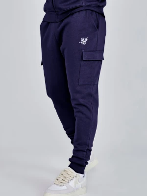 SikSilk Męskie Granatowe Essentials Cargo Joggersy