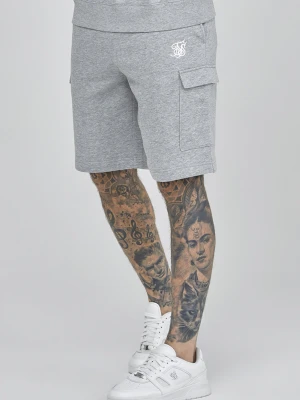 SikSilk Męskie Szare Melanz Essentials Cargo Spodenki