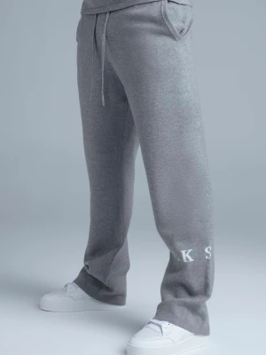 SikSilk Męskie Szare Melanzowe Dziane Spodnie Treningowe