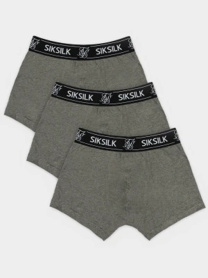 SikSilk Męskie Szare Opakowanie 3 Bokserek