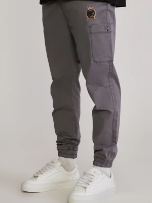 SikSilk Męskie Szare Slim Fit Spodnie Cargo