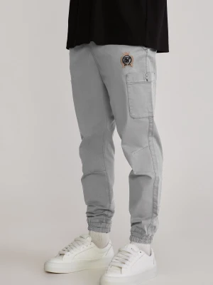 SikSilk Męskie Szare Slim Fit Spodnie Cargo