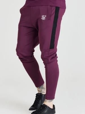 SikSilk Męskie Taped Athlete Loose Fit Spodnie - Bordowy i Czarny
