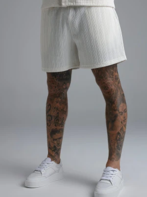 SikSilk Męskie Teksturowane Spodenki Ecru