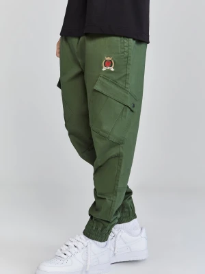 SikSilk Męskie Zielone Khaki Spodnie Cargo