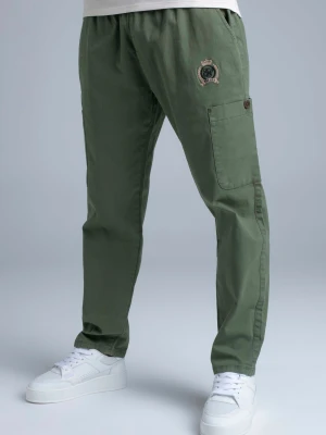 SikSilk Męskie Zielone Luźne Fit Spodnie Cargo