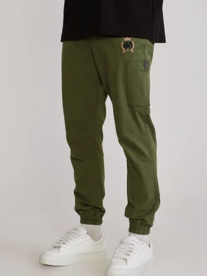 SikSilk Męskie Zielone Slim Fit Spodnie Cargo