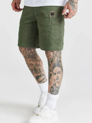 SikSilk Męskie Zielone Spodenki Cargo
