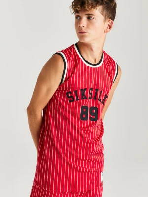 Siksilk retro klasyczna kamizelka do koszykówki - czerwony