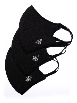 Siksilk unisex czarny pakiet 3 pokrywy twarzy