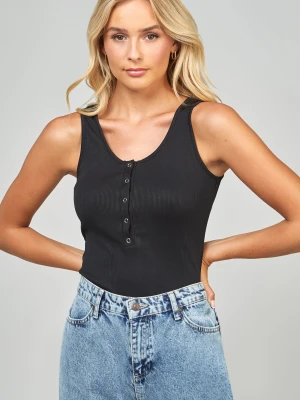 Siksilk Women's Black Ribbed Bodysuit