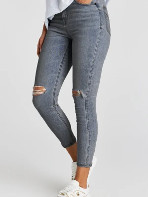 Siksilk Women's Blue Wash Distressed Denim Jean