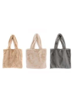 SiL Interiors Shopper bags (3 szt.) w kolorze beżowo-kremowo-szarym - 42 x 37 cm rozmiar: onesize