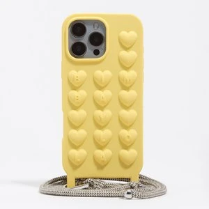 Silikonowe etui do iPhone 15 Pro Max z żółtym uchwytem BIMBA Y LOLA