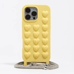 Silikonowe etui na iPhone 16 Pro Max z żółtym sznurkiem BIMBA Y LOLA