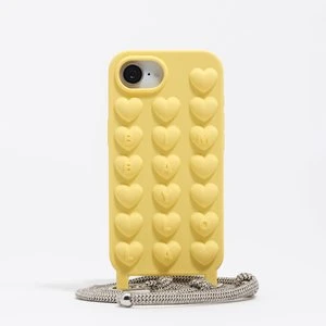 Silikonowe etui na iPhone 16e z żółtym sznurkiem BIMBA Y LOLA