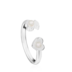 Silver Super Power Ring With Pearls - Tous Rozmiar