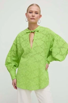 Silvian Heach bluzka bawełniana damska kolor zielony gładka