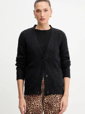 Silvian Heach kardigan z domieszką wełny VALBUENA damski kolor czarny GPA25149CD