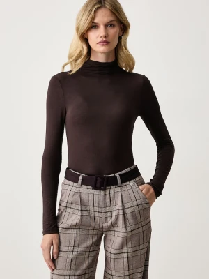 Silvian Heach longsleeve damski z wiskozy ALFA brązowy