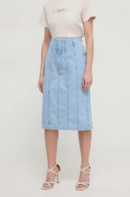 Silvian Heach spódnica jeansowa kolor niebieski midi prosta