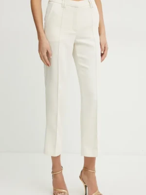 Silvian Heach spodnie NIKAN damskie kolor beżowy proste medium waist GPP25397PA