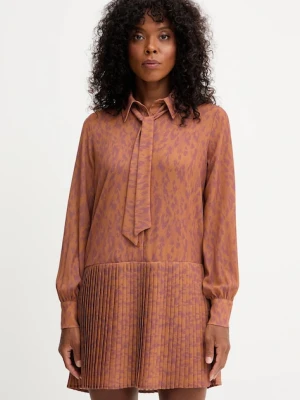 Silvian Heach sukienka BENYE kolor brązowy mini prosta GPA25467VE