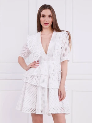 Silvian Heach Sukienka DRESS BASTIFF biały
