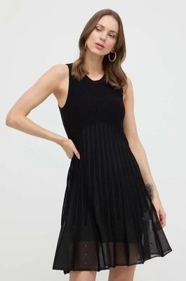 Silvian Heach sukienka kolor czarny midi rozkloszowana